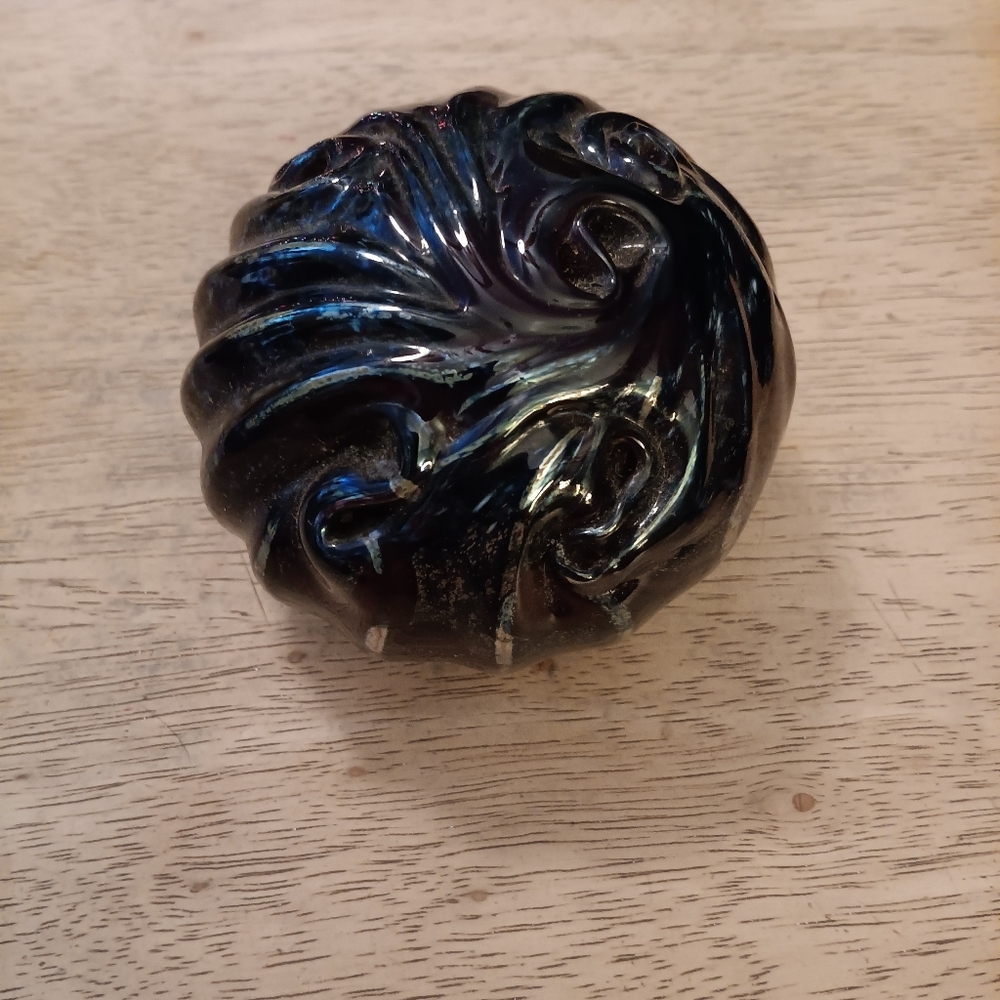 Elegant Deep Wine-Black Glass Art Piece/Paper Weight - Picture 1 of 4
